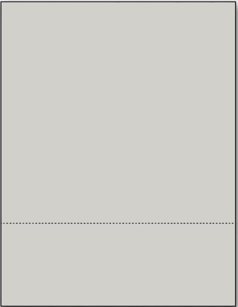 Limited Papers (TM) 8.5x11 Perforated Paper, 20/50 Pound, 75 GSM, Variety of Perforation Sizes and Colors, for Forms, Tickets, Postcards, Business Cards. (Grey, 2 up – 3.5” from bottom)