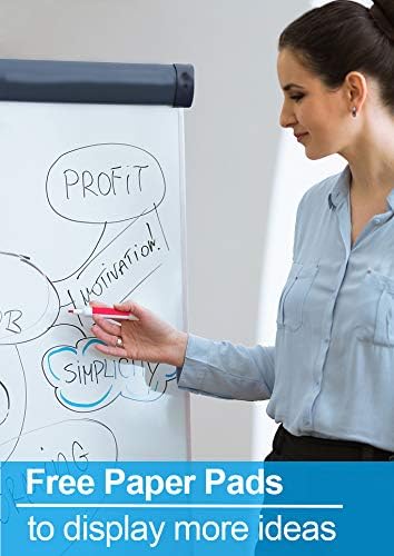 2 Pack Dry Erase Easel 36" x 24", Height Adjustable Magnetic White Board Easel with Tripod Stand, Office Presentation Easel Board with Flipchart Pad, Magnets & Eraser, Black