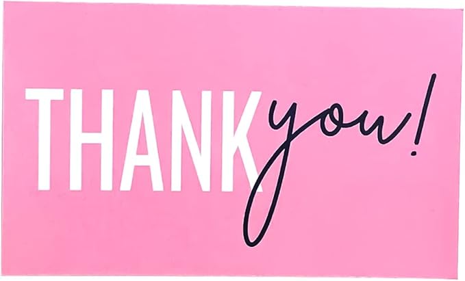 RXBC2011 Thank You for your support Cards Handwritten Lettering Design Thank you small business Card 2x3.5 Inch Pack of 100