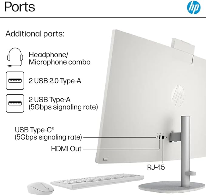 HP 27" FHD Touch-Screen All-in-One Computer, 12-Cores Intel Core Ultra 7, 64GB DDR5 RAM 2.5TB Storage (2TB SSD+512GB Docking Station Set), Windows 11 Pro with Microsoft Office Included, White