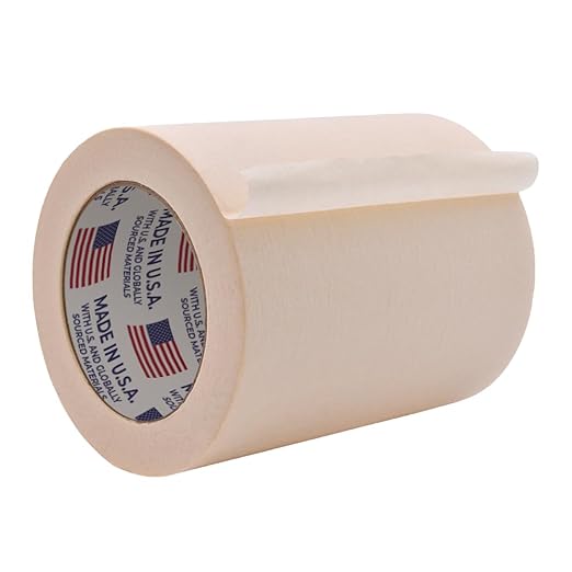 WOD MT5 Utility Grade Masking Tape, 6 inch x 60 yds. for Home or Office air-Dry Painting, Labeling, & Packing. Leaves no Residue