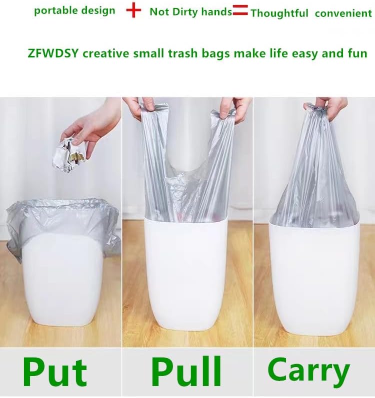 Small Trash Bags 240 Count Garbage Bags SWIHELP Waste Basket Liners for Bathroom, Kitchen,Bedroom, Office Pet Car 15 Liter Trash Can 4 Gallon…