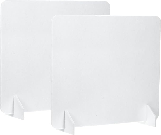PATIKIL Desk Divider, 2 Set 24 x 24 Inch Acoustic Freestanding Desk Divider Desk Privacy Panel with 4 Pcs Support Feet for Library Office Workstation, White