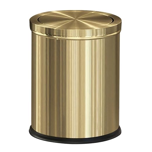 15L/4GAL Gold Bathroom Trash Can, Small Waste Basket with Flipping Lid,Modern Trash can, Golden Trash Can for Bathroom,Kitchen,Living Room,Hotel,Office(Singer Gold)