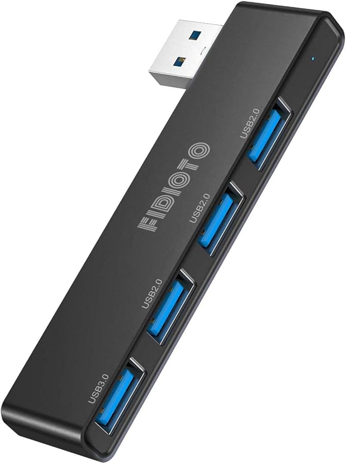 USB Hub, Fidioto 4 Port USB Adapter(1 * 3.0 Hub, 3 * 2.0 Hub), Networking Hub for Laptop, iMac Pro, MacBook Air, Mac Mini/Pro, Surface Pro, Notebook PC, USB Flash Drives and Mobile HDD Etc.