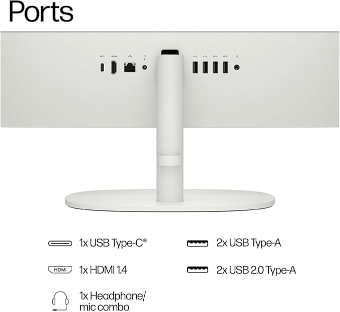 HP 2025 New 22 Inch All-in-One Desktop Computer • 8GB RAM • 128GB PCIe SSD • Intel CPU • Ultra-Quiet Design • Microsoft Office Trial • Wi-Fi 6 • White KB & Mouse • WOWPC Recovery USB • Windows 11