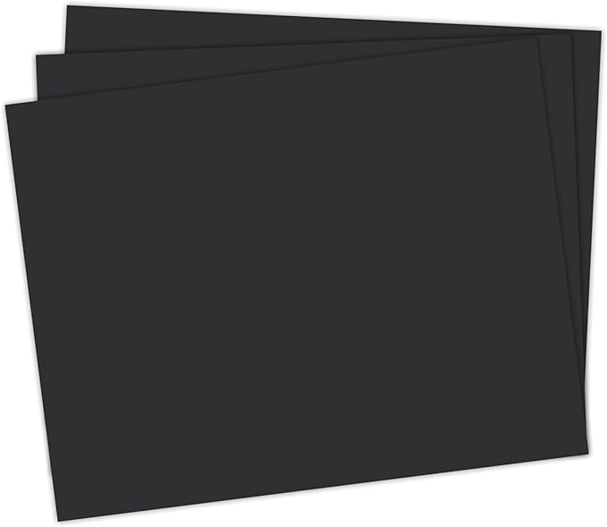 School Smart Railroad Poster Board Paper, 22 x 28 Inches, 6-Ply, Black, Pack of 25