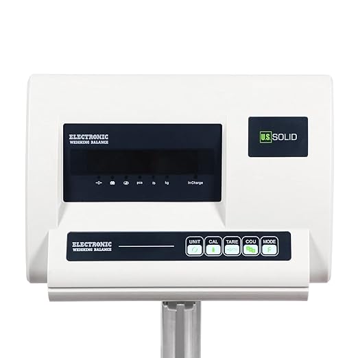 U.S. Solid Bench Scale - 350 lb x 0.002 lb Stainless Steel Postal Package Shipping Scale Digital Bench Platform Balance with 16 inch x 20 inch Platform, Lb/Kg