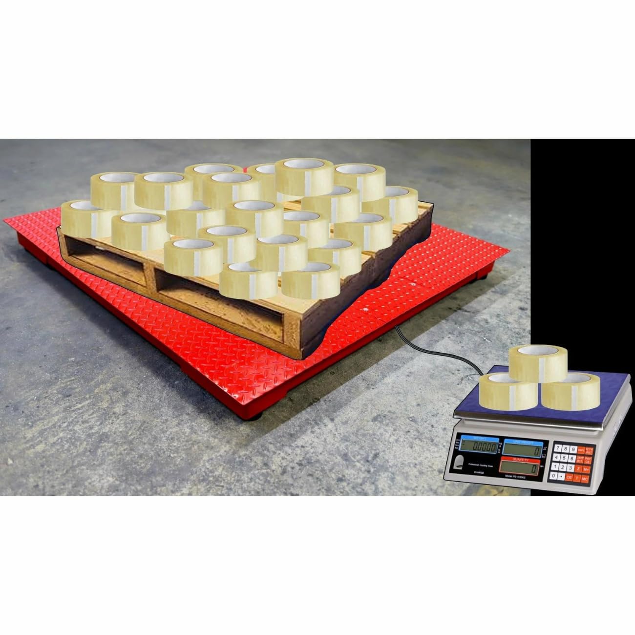 Liberty Scales LS-700-DC Dual Counting Smart Weighing Systems, Size 60" x 60" (5' x 5') - C-Scale (66 lb x .002 lb) / Floor Scale 20.000 lb x 2 lb