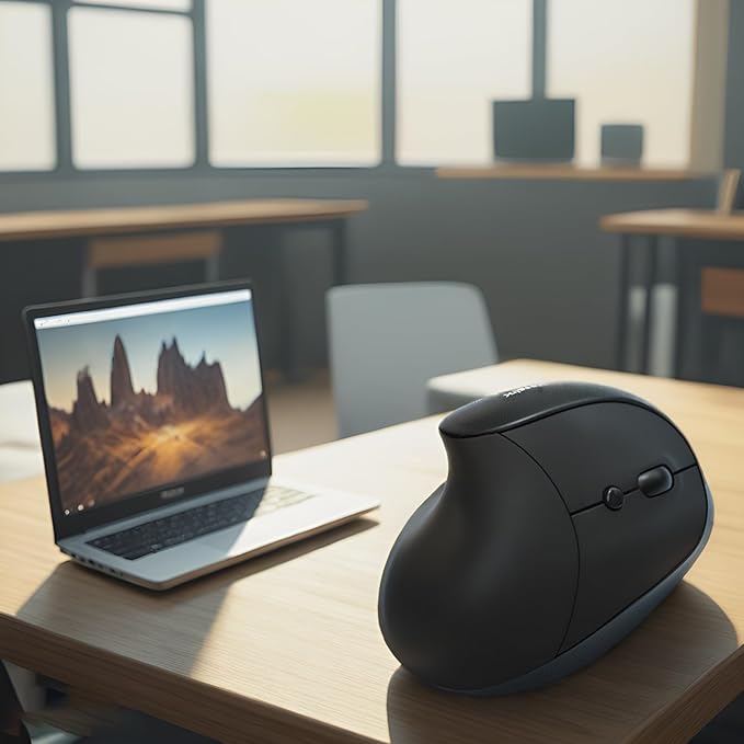 Vassink Ergonomic Mouse, Vertical Wireless Mouse,Mini Mouse Rechargeable 2.4G Optical Carpal Tunnel Mice: 800/1200 / 1600 DPI, 6 Buttons, for Laptop, PC, Computer, Desktop, Notebook etc