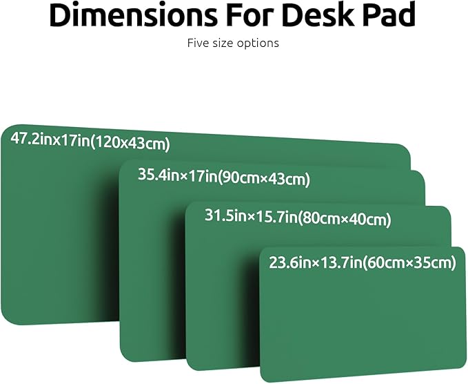 YSAGi Leather Desk Pad Protector, Office Desk Mat, Large Mouse Pad, Non-Slip PU Leather Desk Blotter, Laptop Desk Pad, Waterproof Desk Writing Pad for Office and Home (Jade Green, 47" x 17")