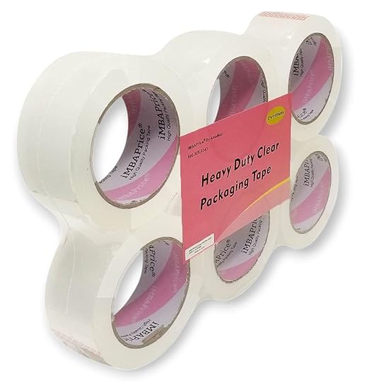 iMBAPrice 2-Inches Clear Sealing Tape, 6 Rolls of 110 Yards (6 x 330 Feet) 2" Wide Shipping Tape for Box Office Moving Packaging Shipping