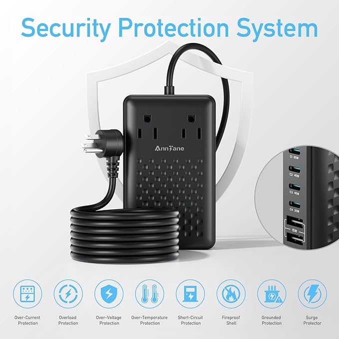 Charging Station 140W USB C Charger Block, Upgraded GaN III 8-in-1 Fast Charging Station Hub,PD 65W Laptop Charger Adapter Compatible with Compatible with MacBook Air/Pro,iPhone16/15,Galaxy S24 etc