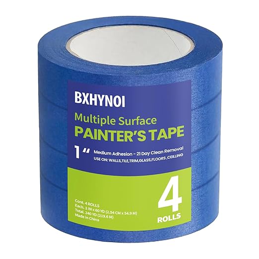 Painters Tape,1 in.W X 60 yd,4 Rolls (240yds),Blue Masking Tape for Walls,Paint