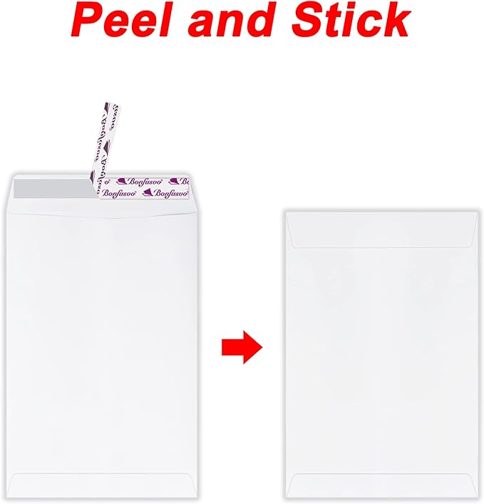 300 Pack 6x9 White Catalog Envelopes Peel & Seal Security Mailing Envelopes 120GSM Kraft Paper self Seal Envelopes for Invitations Papers Photos Documents Pictures Papers Files