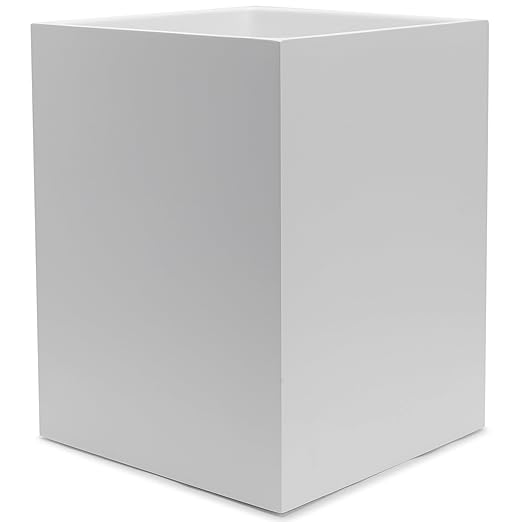 Matte White Square Small Trash Can, 2 Gallons / 7.5L Garbage Can, Waste Basket for Home, Bathrooms, Office, Under Desk, Bedroom, Laundry Room, Kitchen, Kids Room, and Dorm