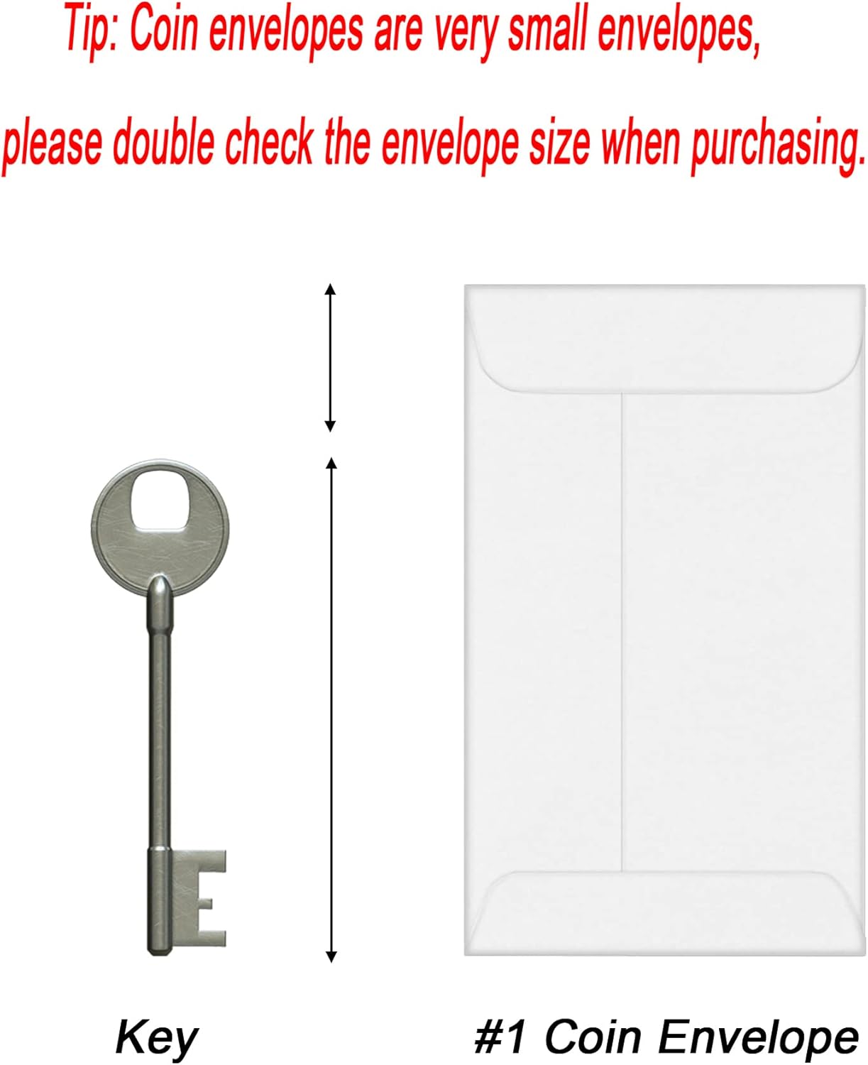 500 PCS #1 Coin Envelopes, 2-1/4'' x 3-1/2'' inches White Kraft Envelopes Classic Small Parts Envelopes with Self Adhesive Gummed Flap for Coins, Cash, Credit Cards, Seeds