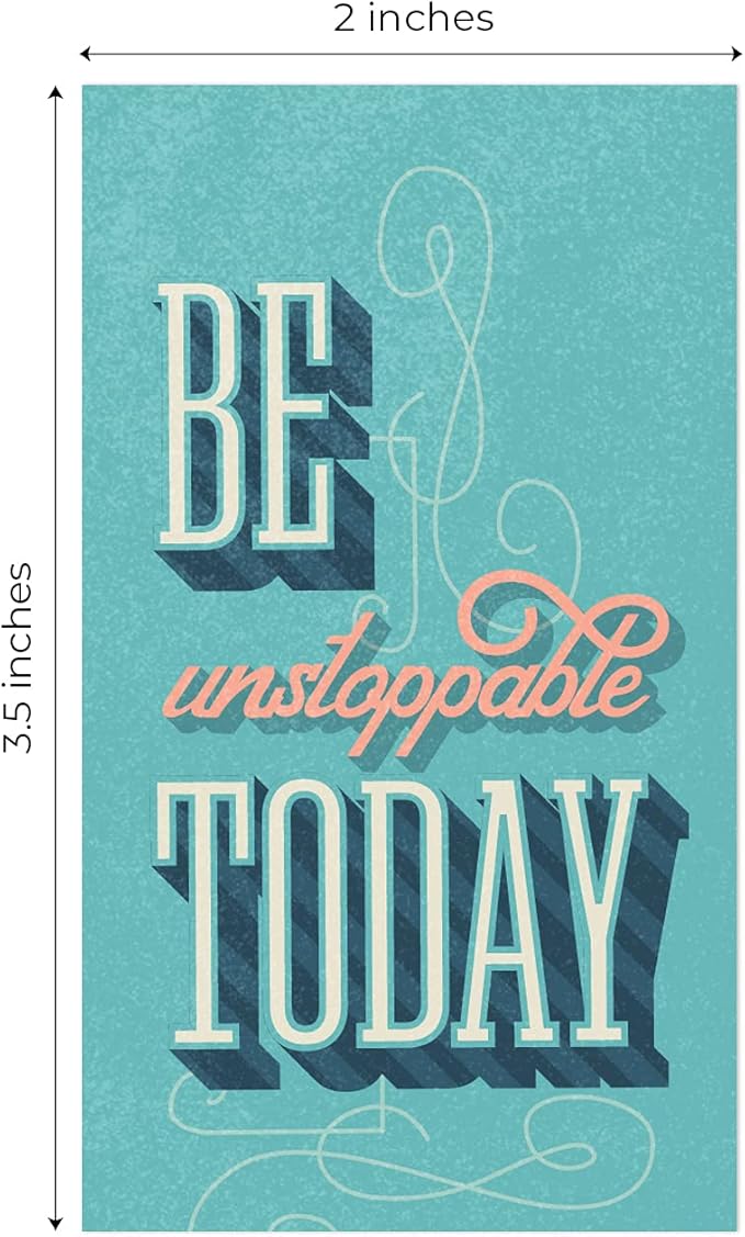 Vintage Word Art Mini Quote Cards / 2" x 3.5" Flat Business Card Size / 50 Uplifting Cards / 25 Small Motivational Encouragement Card Designs/Made In The USA