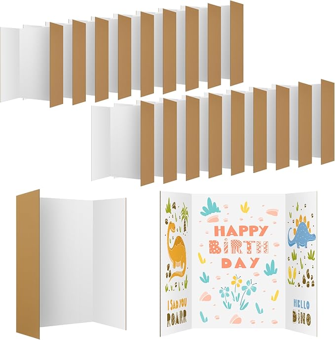 WinTS 18 PCS 36 x 48 Trifold Poster Board White Foldable Trifold Poster Boards Bulk for Science Fair,School Projects,Presentations,Exhibitions