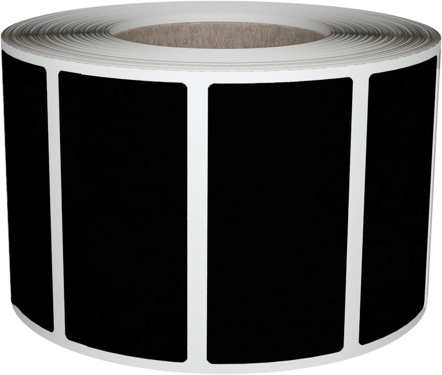 Rectangular Color Coding Sticker Roll - Write On Labels for Folders, Organizing & More, 1.57" x 0.75" Stickers to Write On Name Tags for Office Supplies & Organization, 500-Pack (Black) by Royal Green