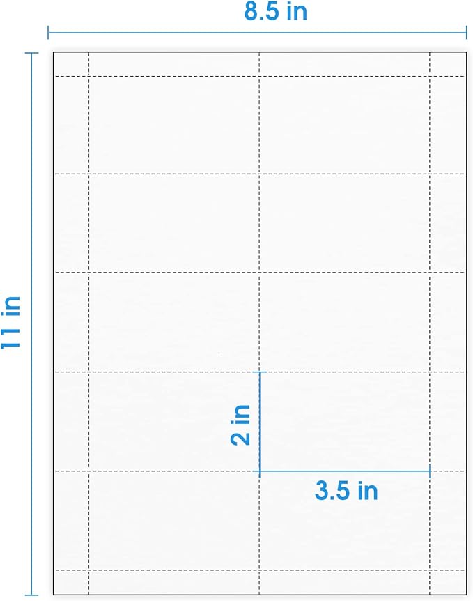 MaxGear Business Card Printable Business Card, Compatible with Laser & Inkjet Printer, Double-Sided Printing, Heavyweight, Matte White Paper, Smooth Edge, 10 Cards/Sheet, 1000 Cards, 3.5" x 2"(8871