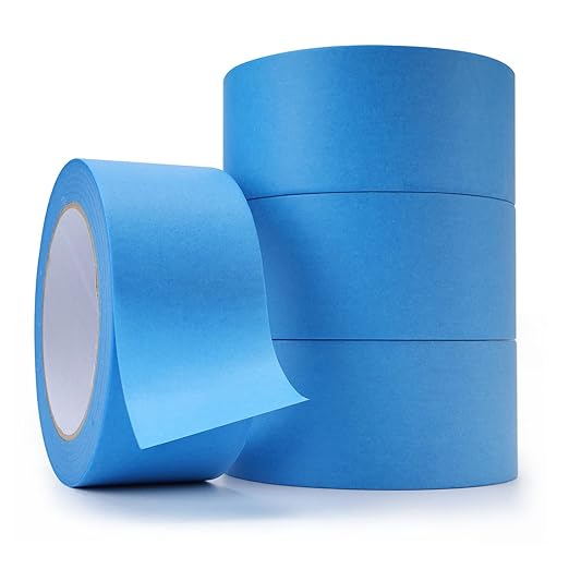Lichamp Blue Painters Tape Bulk, 4 Pack 1.9 inch Wide by 55 Yards Tape Paper, Blue Tapes for Crafts Arts