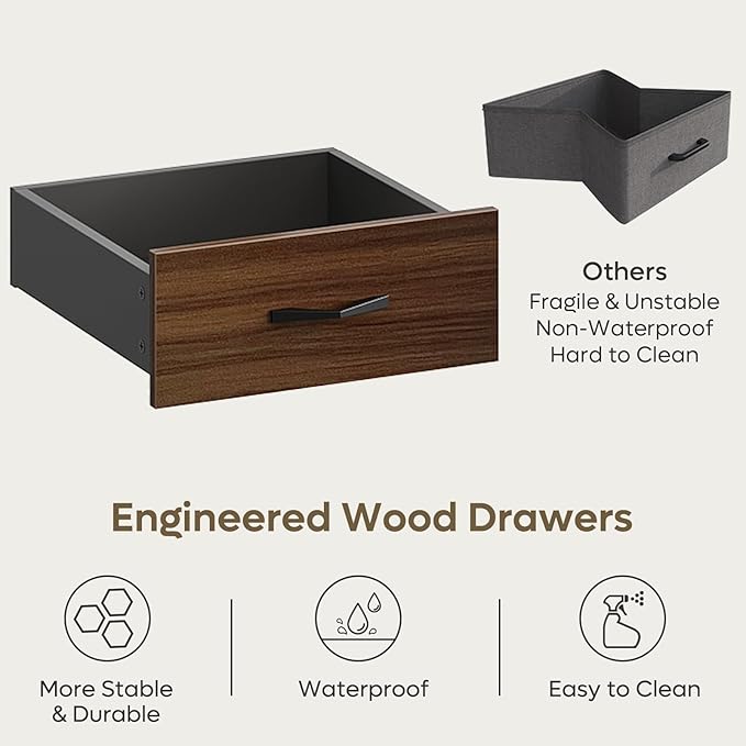 Bestier L Shaped Desk with 4 Drawers, 63" x 47" Executive Desk with Open Storage & Monitor Stand, Corner Desk with 2 File Drawers & Modesty Panel for Home Office, Cherry