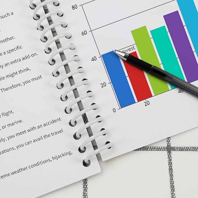 Rayson Plastic Spiral Binding Coil 1-1/4" (31.8mm), 280 Sheets Capacity, 4:1 Pitch White Coil bindings Spines for Business and Educational Purposes, 50 Pack