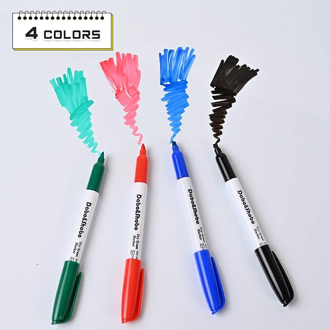 Dabo&Shobo White Board Markers-72 Pcs 4 Color Fine Tip Whiteboard Markers,Perfect for Writing on Whiteboard Mirrors Glass for School Office Home…