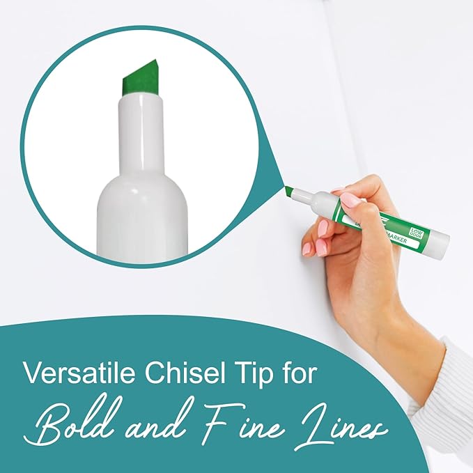 Dry Erase Markers chisel Tip, Whiteboard Markers 8 Pack Assorted Colors, White Board Marker Dry Erase, Low Odor White Board Marker for Teachers and Students