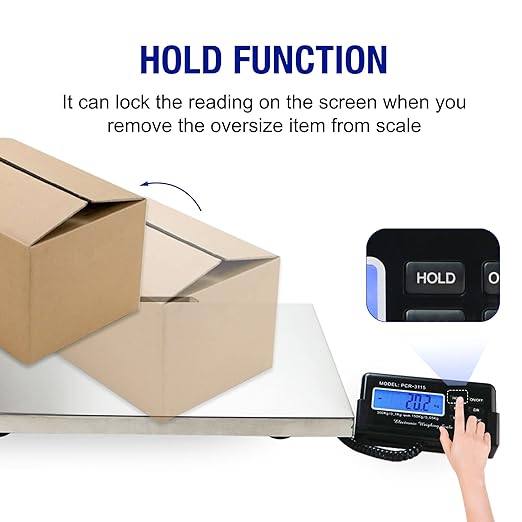 Charmline 660lbs x 0.2oz High Accuracy Digital Postal Scale, Shipping Scale with 21x17 Large Stainless Steel Platform, Heavy Duty Scale for Packages/Dog/Postage/Luggage, Battery & AC Adapter Powered