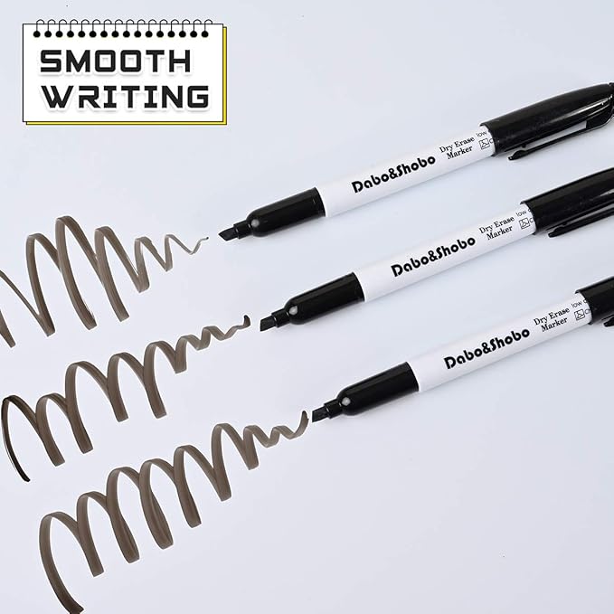 Dabo&Shobo Dry Erase Markers, (80 Count, Black,Chisel Tip)-White Board Markers/Pens ,Very Suitable for Writing on The School、 Office 、Home Dry Erase whiteboard Mirror Glass…
