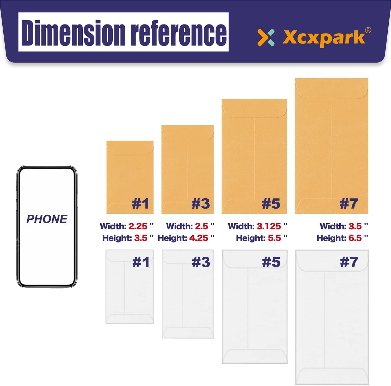 500 PCS #7 Coin Envelopes, 3.5 x 6.5 inches White Kraft Envelopes Classic Small Parts Envelopes with Self Adhesive Gummed Flap for Coins, Cash, Credit Cards, Seeds