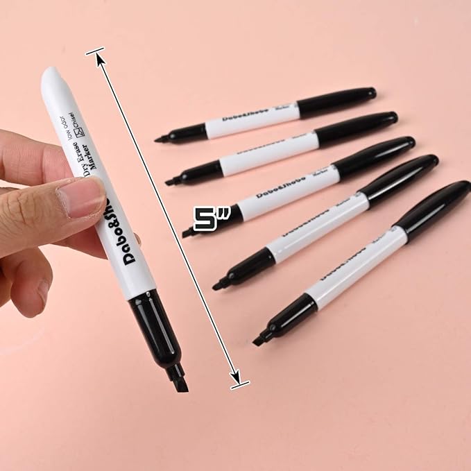 Dabo&Shobo Dry Erase Markers, (80 Count, Black,Chisel Tip)-White Board Markers/Pens ,Very Suitable for Writing on The School、 Office 、Home Dry Erase whiteboard Mirror Glass…