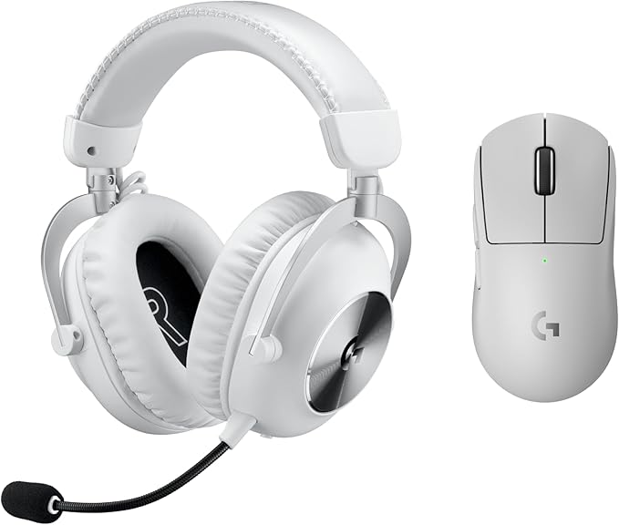 Logitech G Pro X Superlight 2 Lightspeed Wireless Gaming Mouse + G Pro X 2 Wireless Gaming Headset Bundle - White