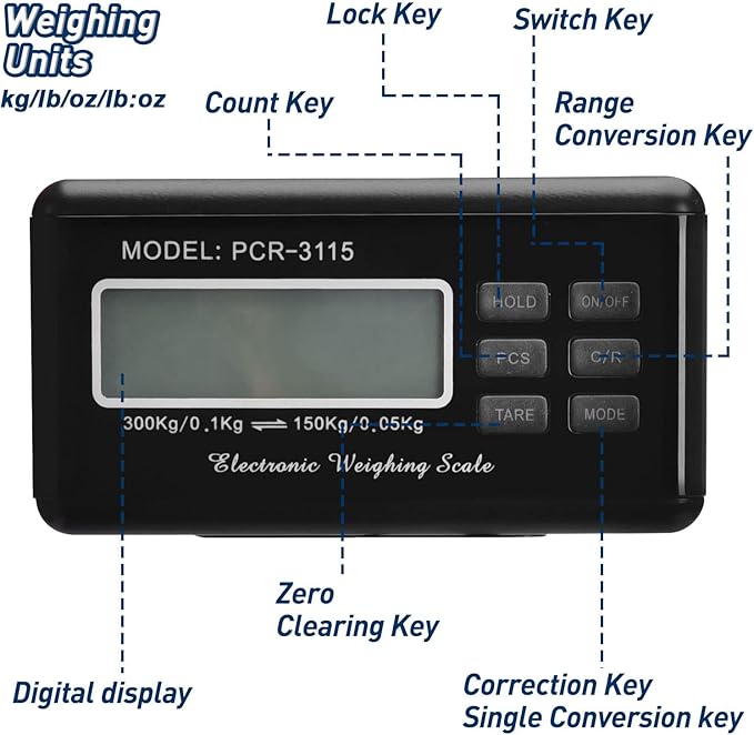 Shipping Scale 660lbs LCD Digital Postal Scale, Stainless Heavy Duty Postage Scale for Packages, 300kg Capacity Platform Scale for Shipping Weighing(14"X 12")
