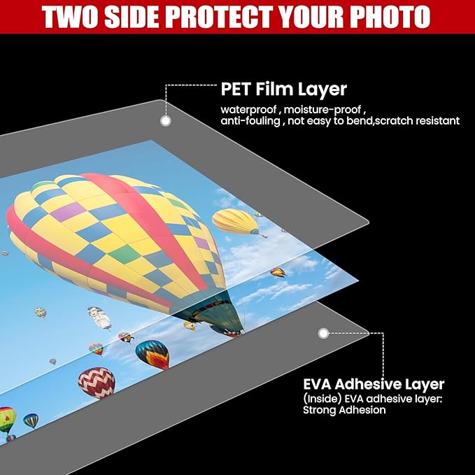 CAREGY Thermal Laminating Pouches,250 Pack Laminating Sheets, 5 Mil, 9 x 11.5 Inches Lamination Sheet Paper for Laminator, Round Corner Letter Size, Office and School Supplies