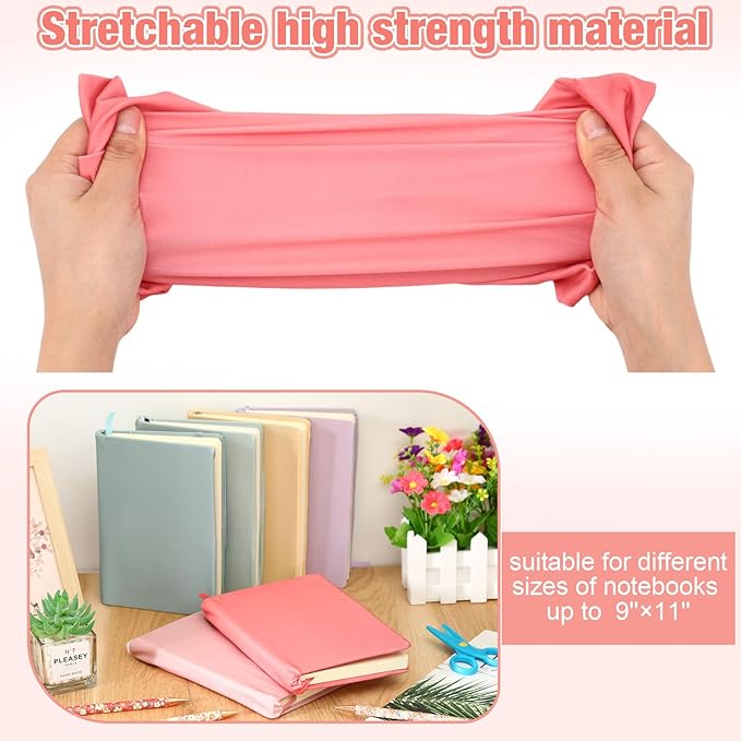 PerKoop 12 Pcs Jumbo Book Covers Stretchable Fabric School Book Protector Reusable Washable Cover Protector for Most Hardcover Textbooks(Bright Colors,6 x 9 Inch)