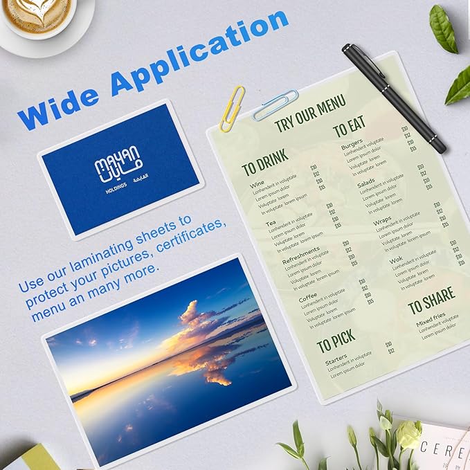 500 Pack Laminating Sheets, 5Mil 9" x 11.5" Laminating Pouches,5Mil Clear Thermal Lamination Sheet Paper for Laminator, Holds 8.5 x 11 Inch Sheets