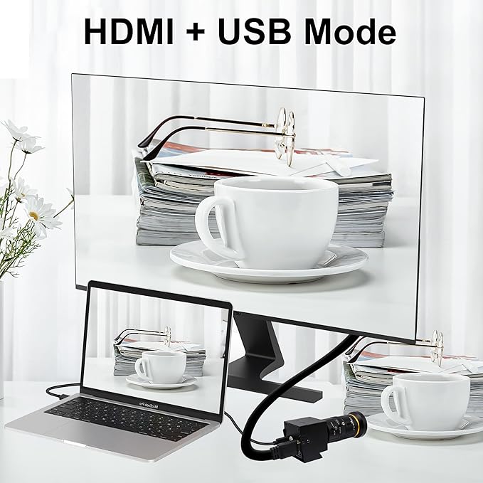 SVPRO HDMI Camera 4K USB Camera HD Streaming Webcam with 5-50mm Telephoto Zoom Manual Lens Industrial Camera CS Mount 10X Optical Zoom Camera for PC Computer,Laptop,Monitor,TV
