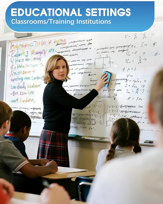 SFAIH Dry Erase Markers Chisel Tip with Magnetic Whiteboard Eraser, 48 Bulk 12 Assorted Colors White Board Markers for Teachers, Versatile Lines, 1s Quickly Dry, Perfect for Classroom and Office