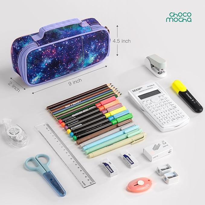 Choco Mocha Butterfly Pencil Case for Girls, Soft Pencil Case Kids Pencils Pouch for Kindergarten Girls, Purple