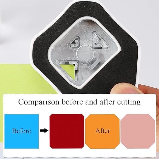 LOONENG 3 Way Chamfer Corner Punch, 3 in 1 Craft Paper Corner Cutter for Paper Crafts, Laminate, Cardstock, Business Card, DIY Projects, Photo, Card Making and Scrapbooking
