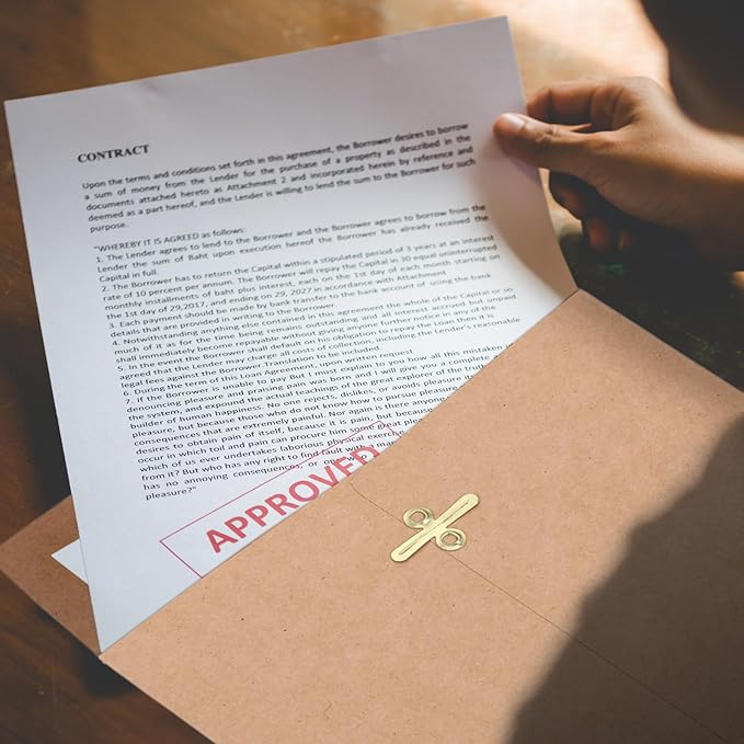 Teling 50 Pcs Manilla Envelopes Clasp Kraft Catalog with Closure for Storing Mailing 28 lb Kraft Envelope Paper for Office Document School Business Home(Brown,5 * 7.5)