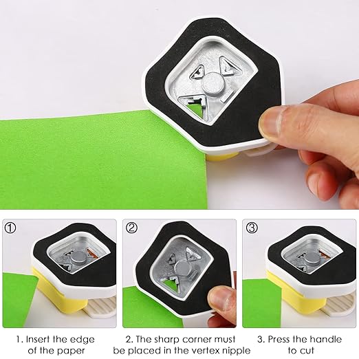 LOONENG 3 Way Chamfer Corner Punch, 3 in 1 Craft Paper Corner Cutter for Paper Crafts, Laminate, Cardstock, Business Card, DIY Projects, Photo, Card Making and Scrapbooking