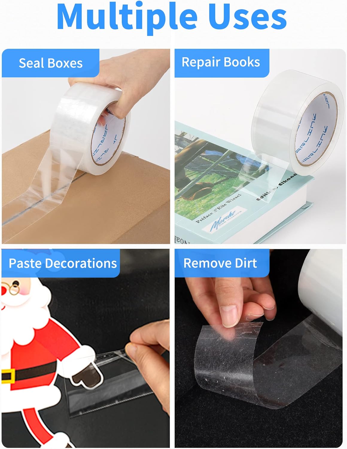 JARLINK Clear Packing Tape (24 Rolls), Heavy Duty Packaging Tape for Shipping Packaging Moving Sealing, 1.88 inches Wide, 55 Yards Per Roll, 1320 Total Yards