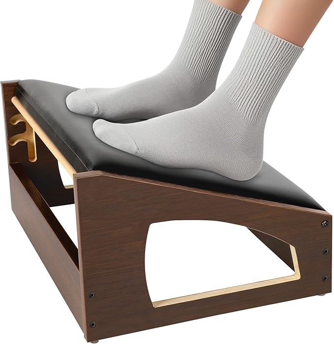 Ergonomic Foot Rest, 4 Adjustable Height Foot Stool,Footrest Under Desk, Soft Cushions, Foot Rest Office,Improving Posture, Promoting Blood Circulation(Espresso)