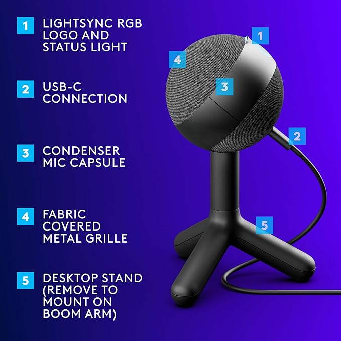 Logitech G305 Lightspeed Wireless Gaming Mouse, Mint + Yeti Orb RGB Gaming Microphone with LIGHTSYNC, USB Mic for Streaming
