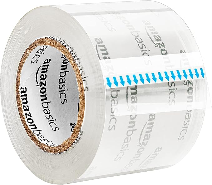 Amazon Basics Heavy Duty Packaging Tape with Dispenser for Shipping, Moving and Storing, 1.88" x 22.2 yds, 6-Pack, 4.33 x 2.64 x 2.36 in