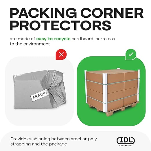 IDL Packaging Cardboard Edge Protectors 2" x 2" x 48", Full Pallet of 2800 pc, White - V-Board Reinforced Corner Protectors - Regular-Duty Cardboard Corners for Shipping
